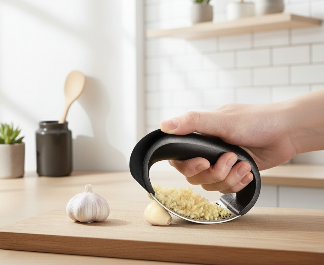 Garlic Rocker — Ergonomic Stainless Steel Mincer