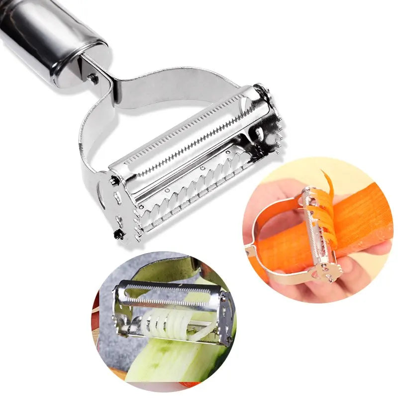 Julienne Peeler — Stainless Steel Veggie Slicer & Grater