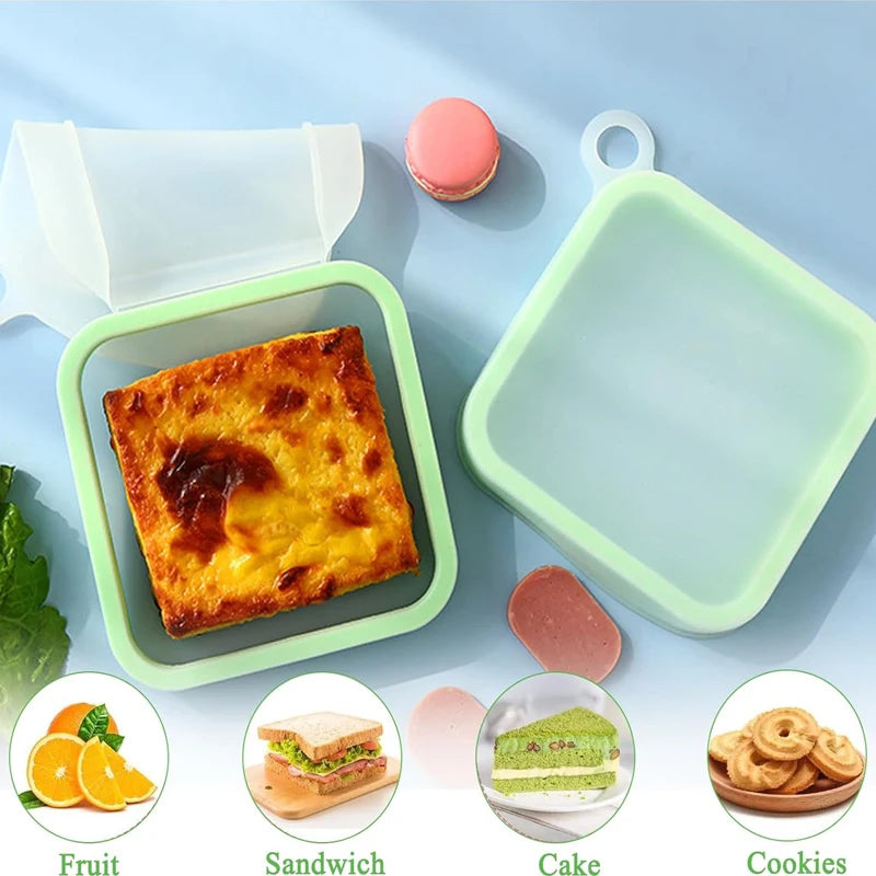 Sandwich Bento Box — Portable Silicone Lunch & Snack Container