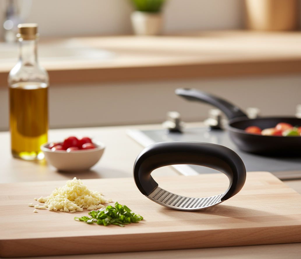 Garlic Rocker — Ergonomic Stainless Steel Mincer